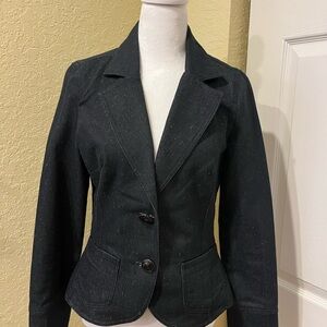 Vintage Nicole Miller Black Denim Tailored Blazer